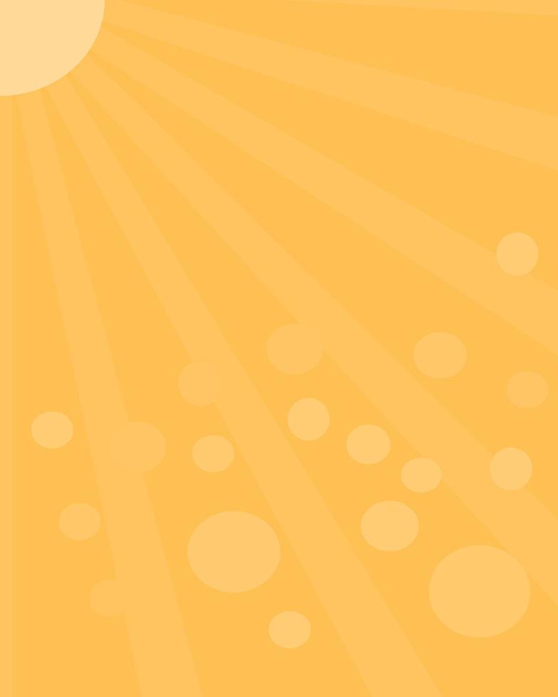 banner bright orange coastline sky with sun and sunbeam. Vector background of daytime sunny desert sky. Vertical Summer background.