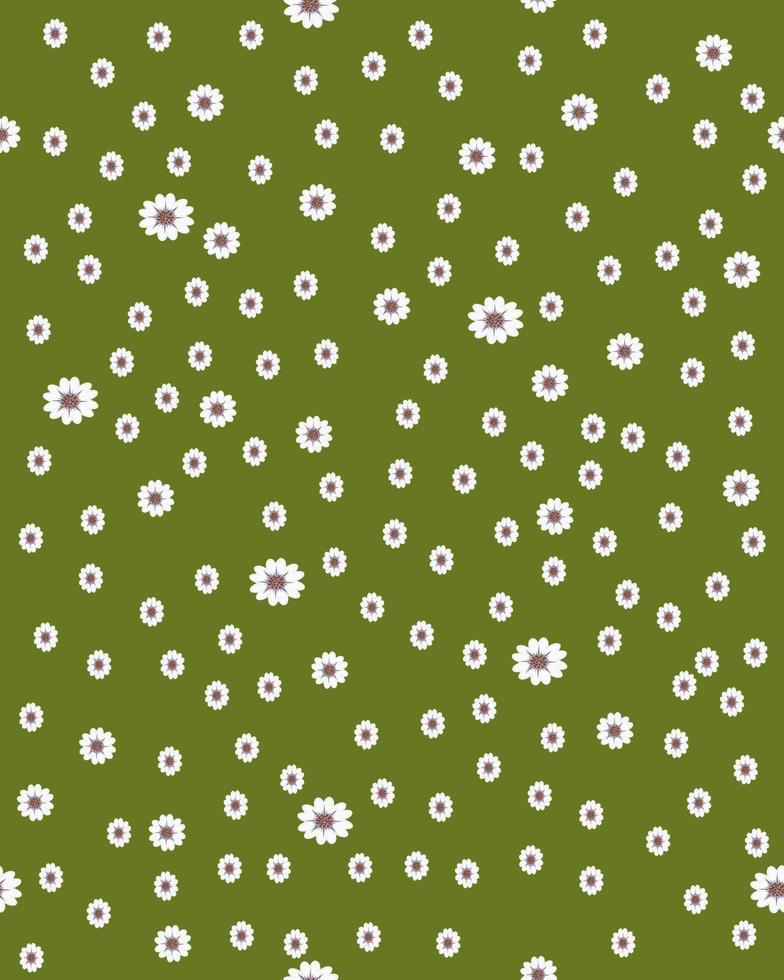 Abstract background small flowers on green background color. Vector illustration. Vertical Layout.