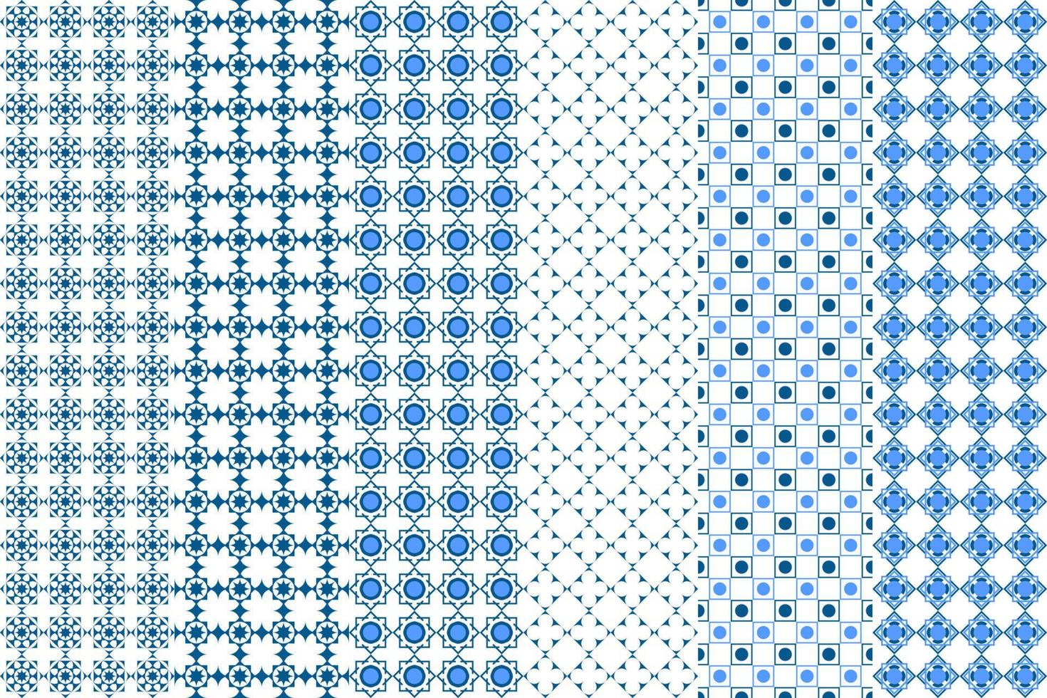 Great blue set of pattern, seamless background. Can be used for wallpaper, fabric, web page background, surface textures. vector