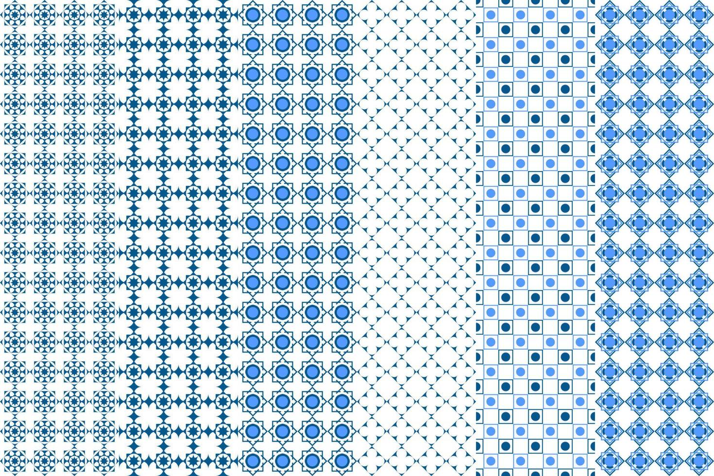 Great blue set of pattern, seamless background. Can be used for wallpaper, fabric, web page background, surface textures. vector