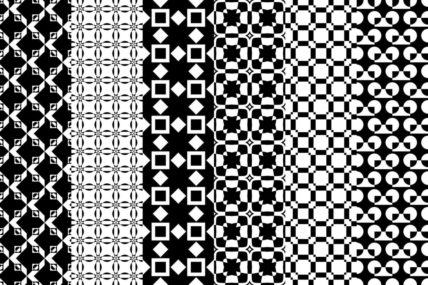 Black set of pattern in modern style on white background. Seamless vector pattern. Futuristic design.