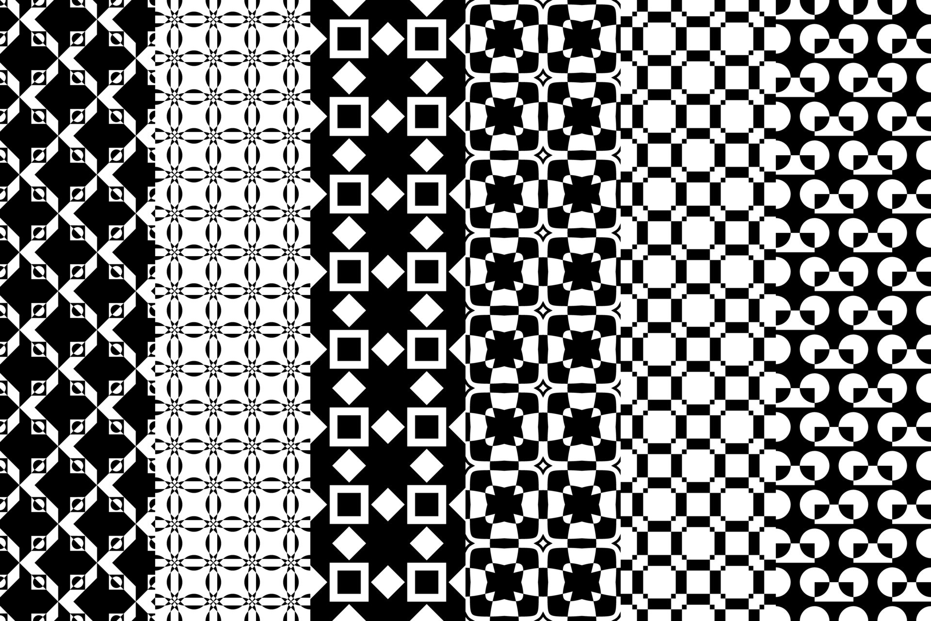 black-set-of-pattern-in-modern-style-on-white-background-seamless