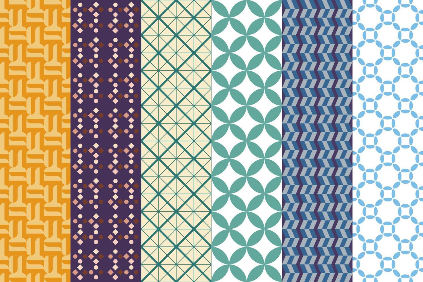 Seamless set of pattern. Geometric ornament. Digital paper, textile print. Vector art background.