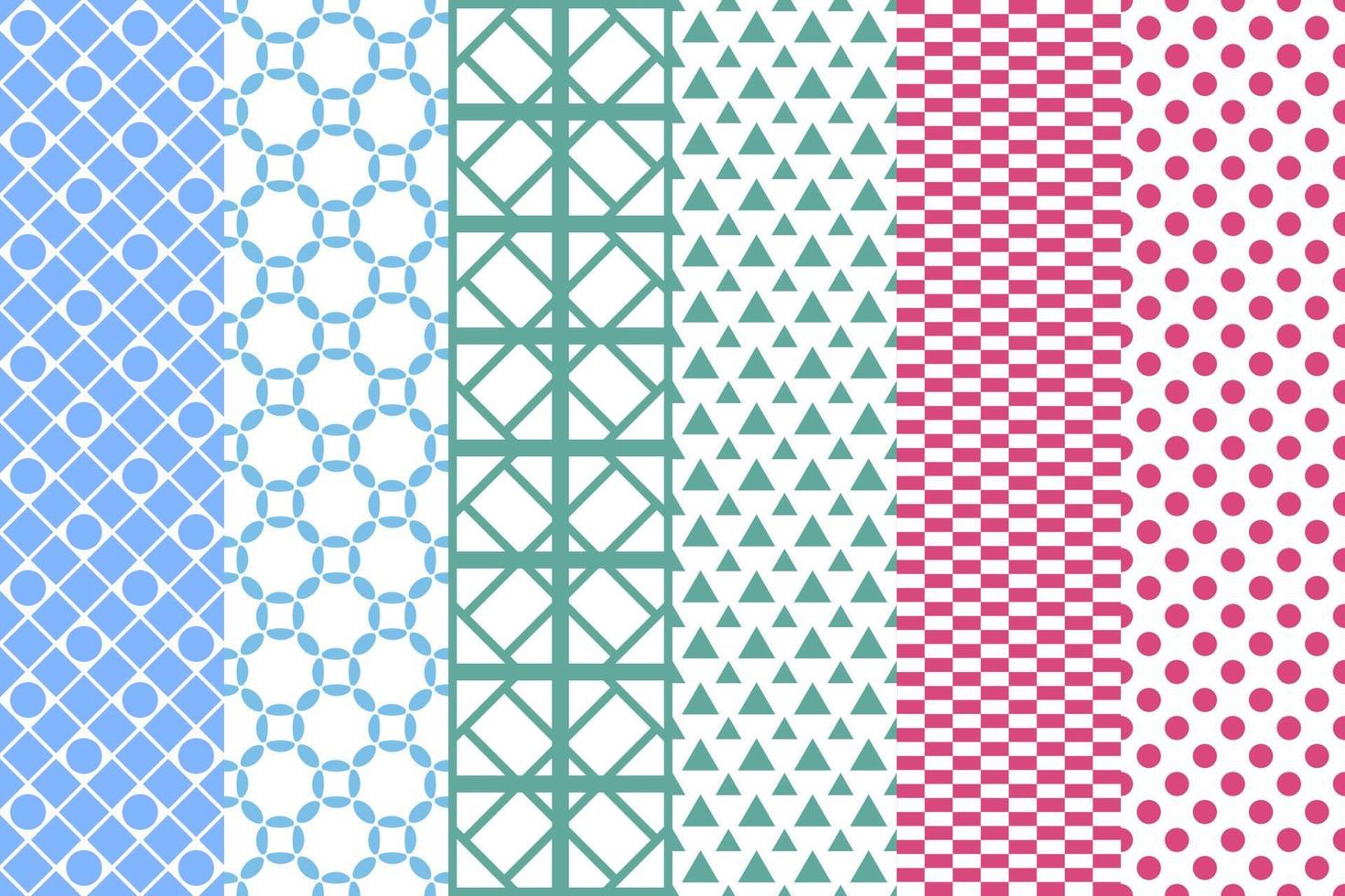 Seamless set of pattern. Ornamental wallpaper. Modern design, digital paper. Vector abstract artwork.