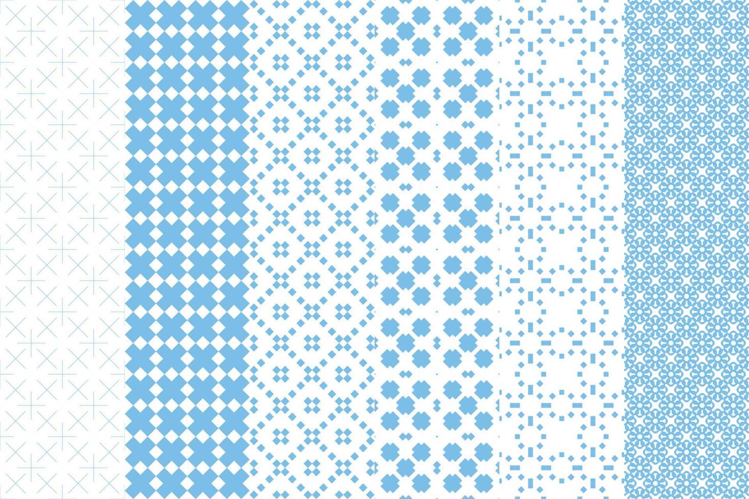 Modern blue seamless set of pattern for frame print design. Decorative element. vector