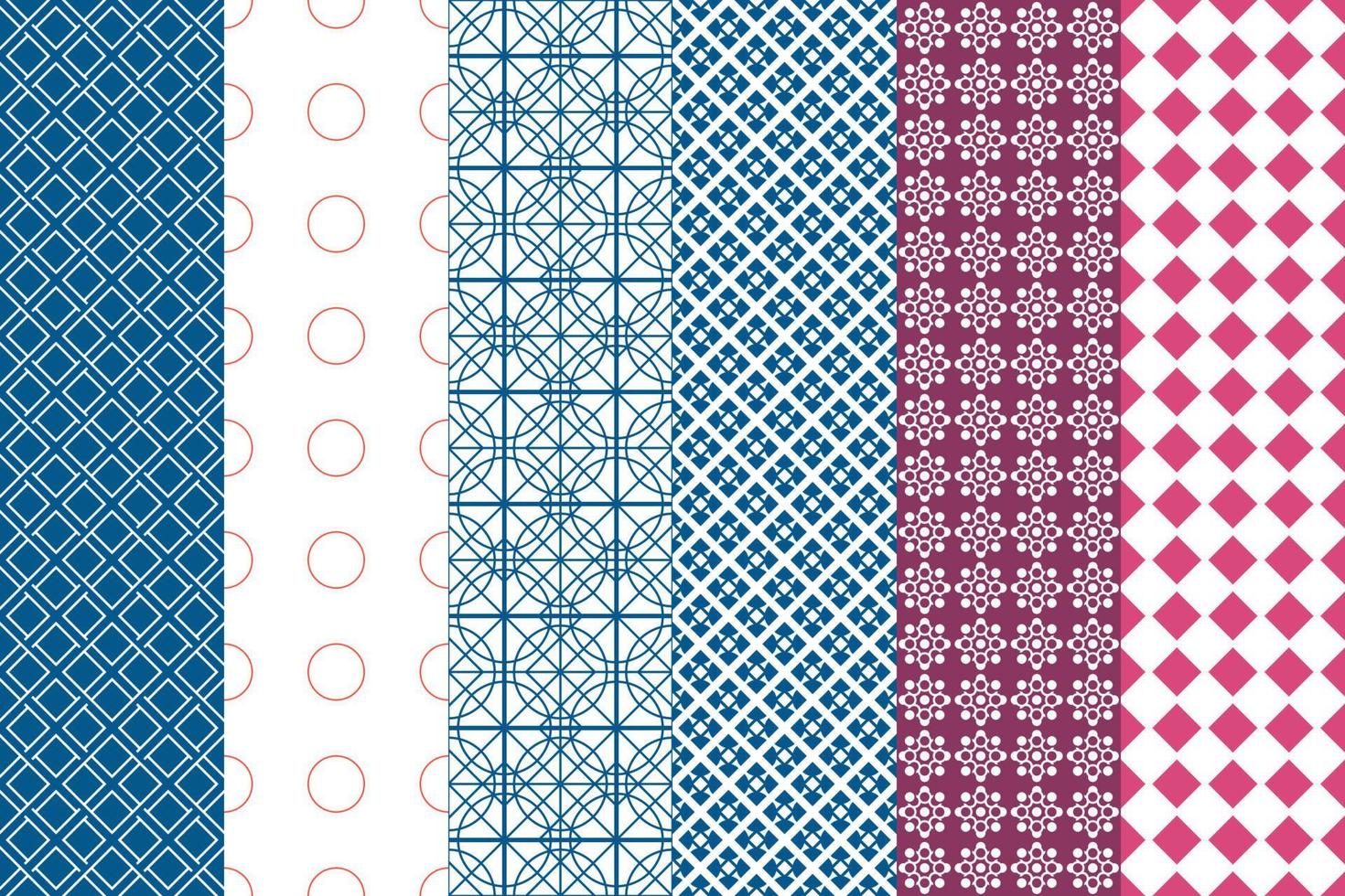 Seamless set of pattern. Geometric ornament. Digital paper, textile print. Vector art background.