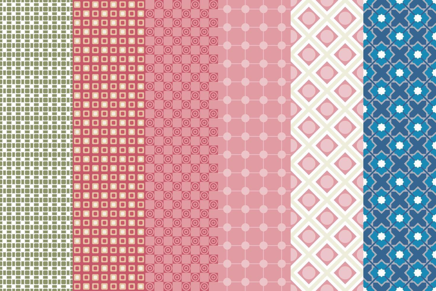 Seamless set of pattern. Geometric ornament. Digital paper, textile print. Vector art background.