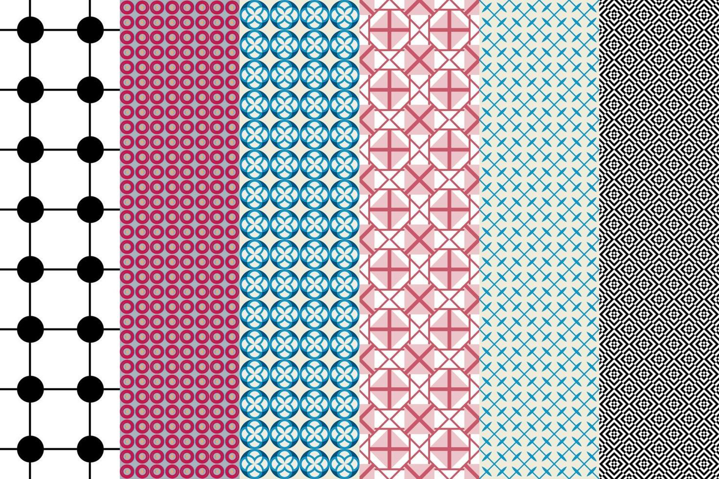 Seamless set of pattern. Ornamental wallpaper. Modern design, digital paper. Vector abstract artwork.