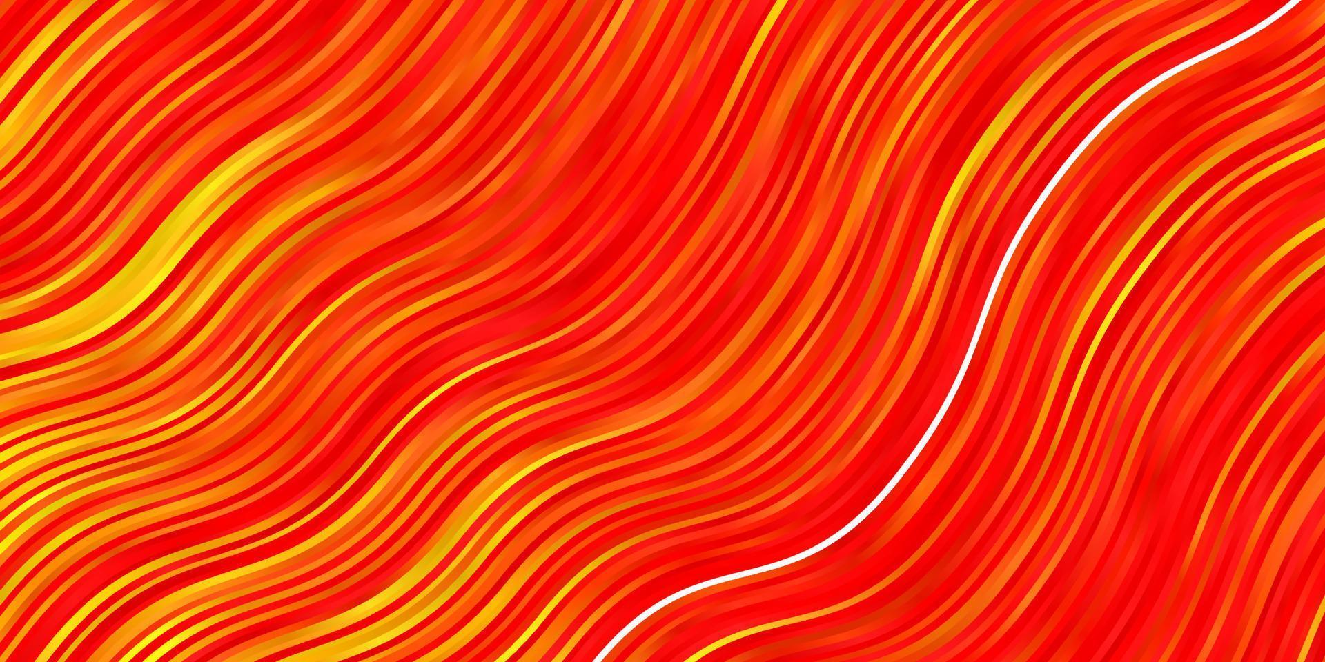 Light Red, Yellow vector backdrop with curves.