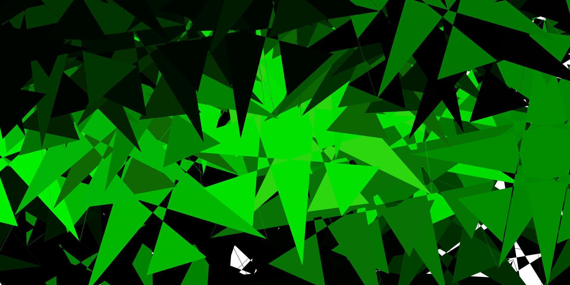 Dark Green vector texture with random triangles.