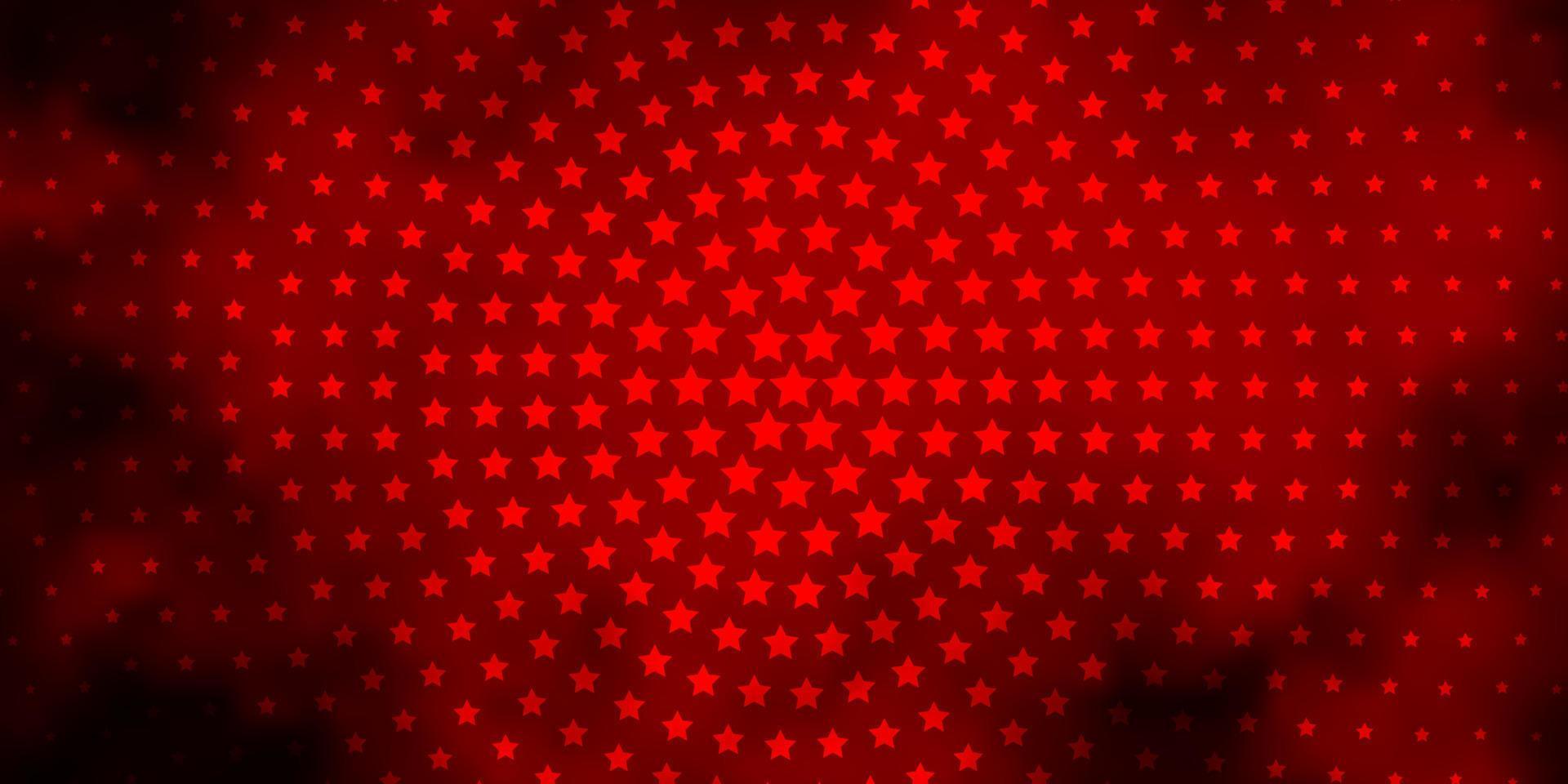 Dark Red vector texture with beautiful stars.