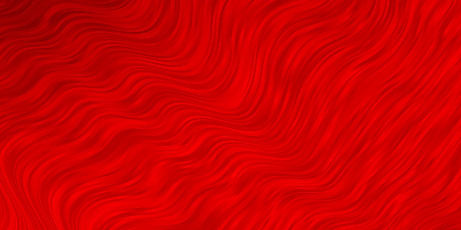 Fondo de vector rojo claro con curvas.