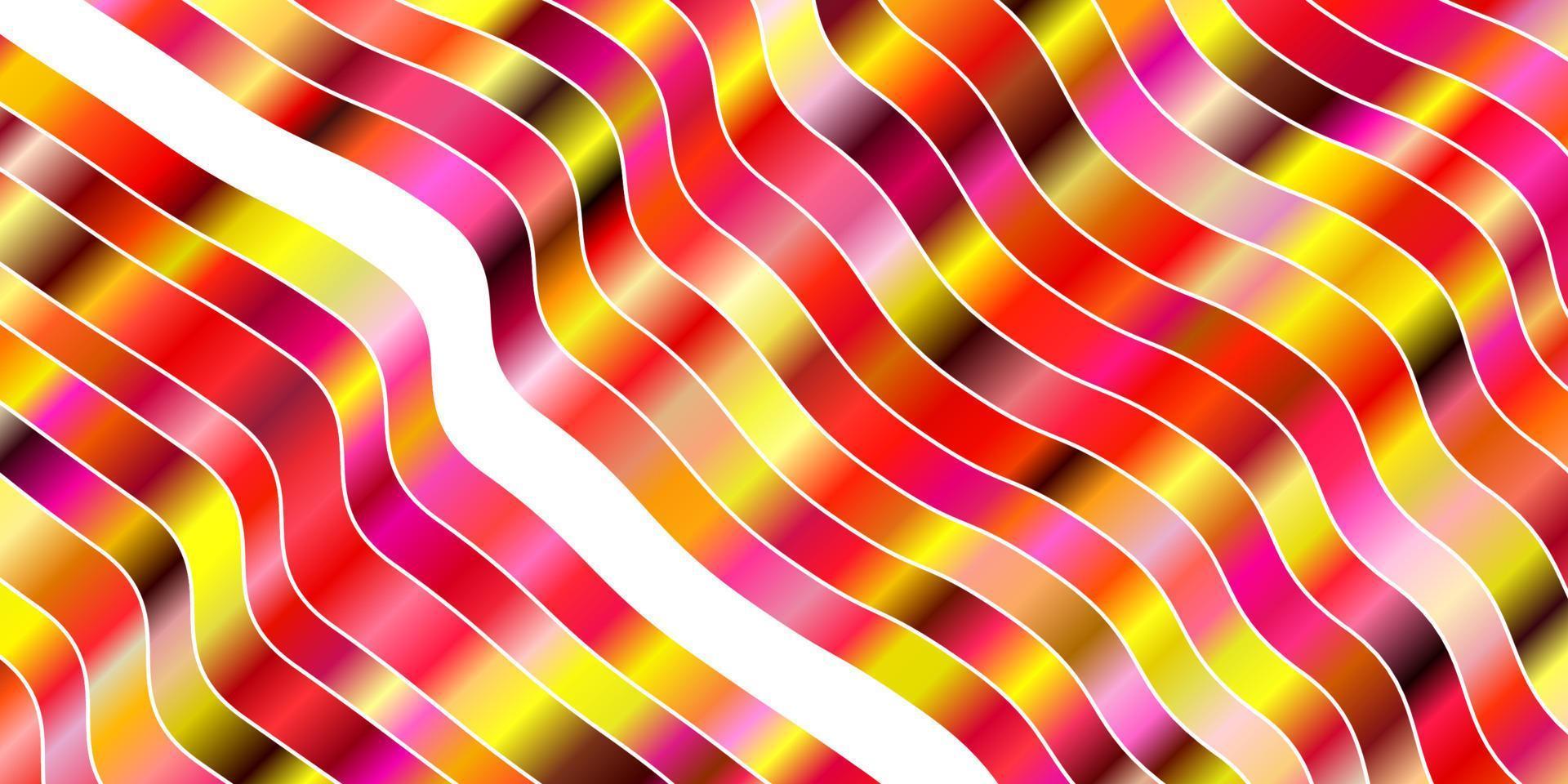 Light Pink, Yellow vector pattern with curved lines.