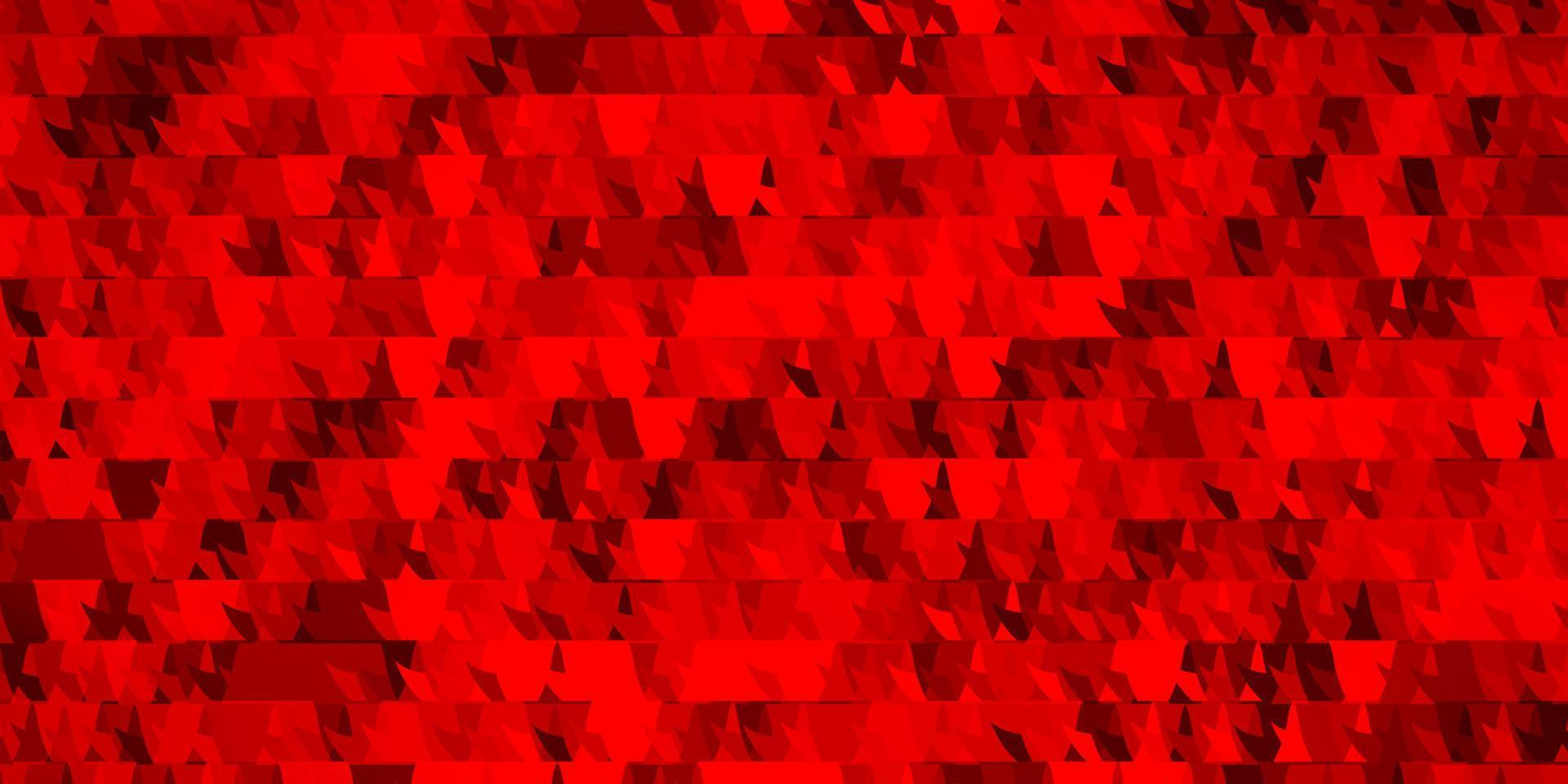 Fondo de vector rojo claro con líneas, triángulos.