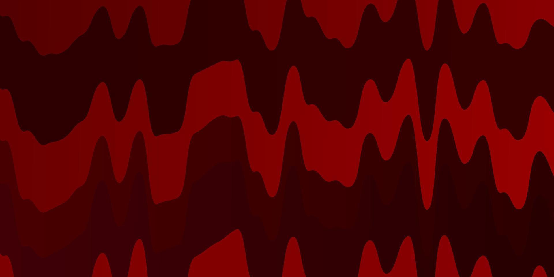Dark Red vector background with curved lines.
