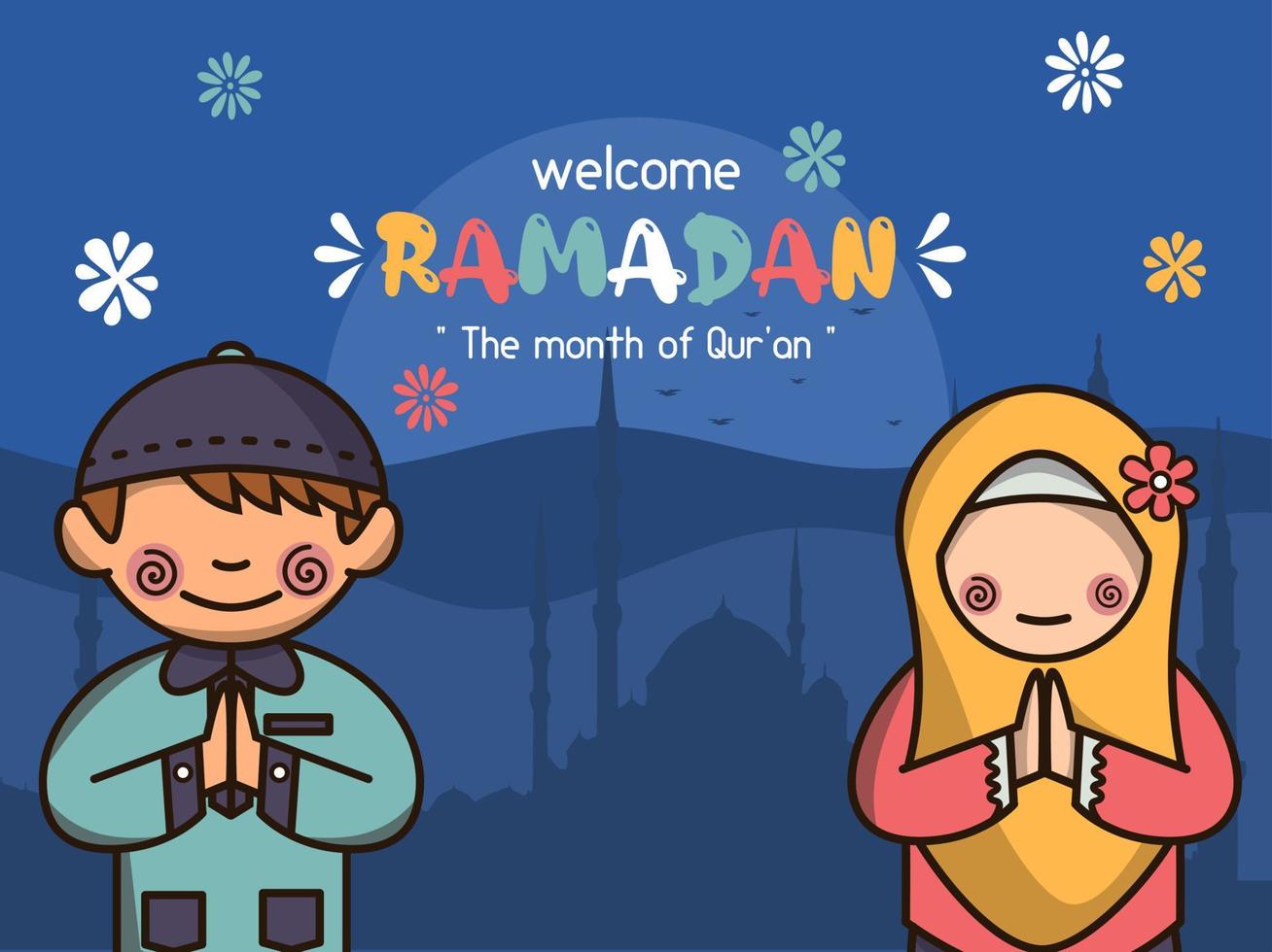 Welcome Ramadan background vector illustration