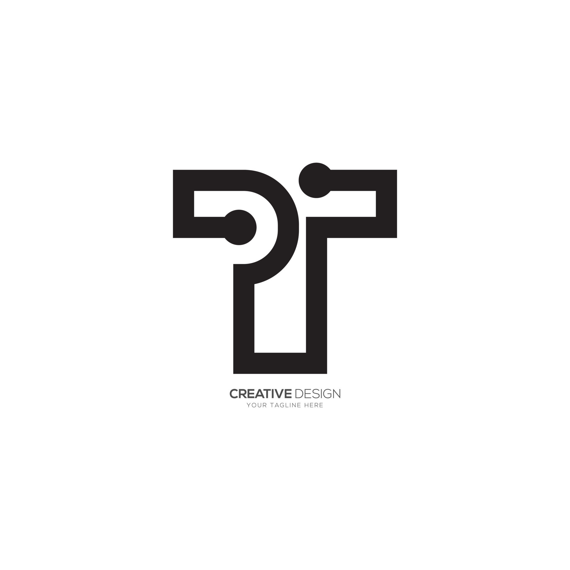 T letter logo design futuristic modern lettering Vector Image