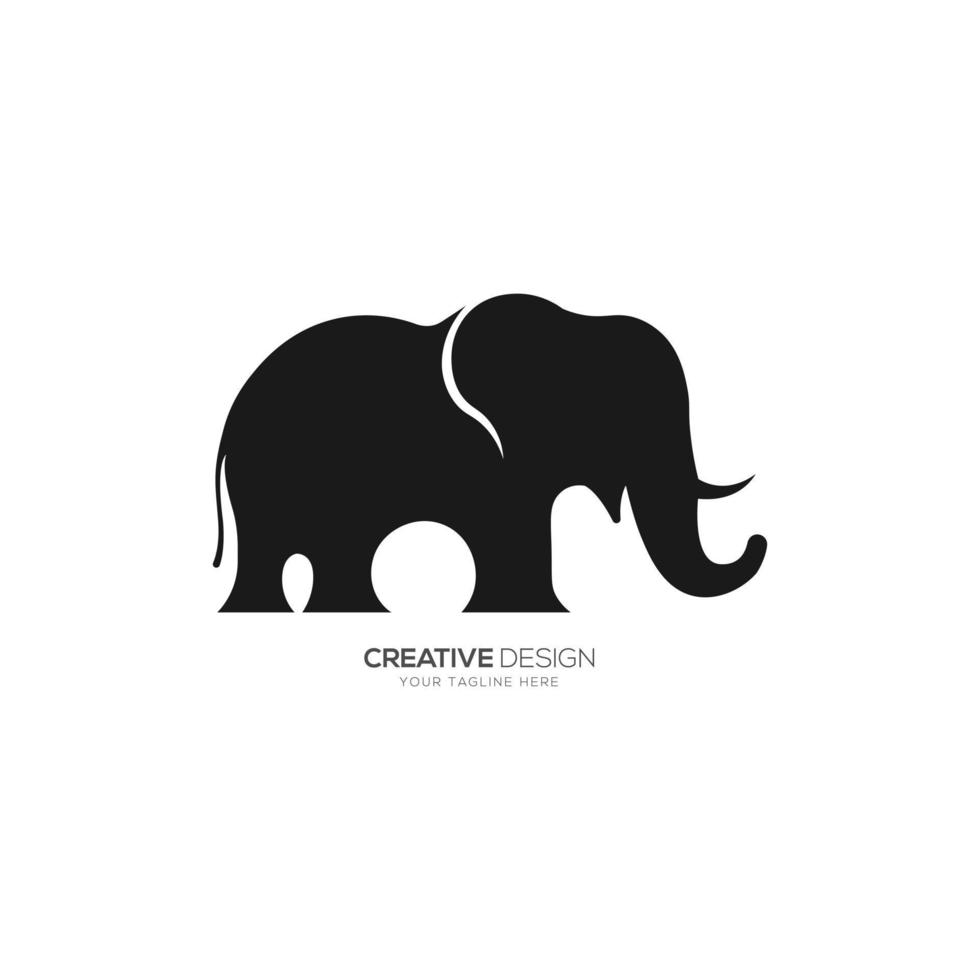 Modern elephant artwork flat logo icon logo vector