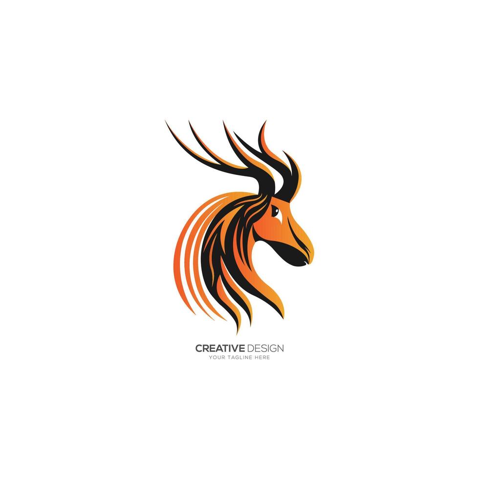Antlers of deer abstract logo illustration vector