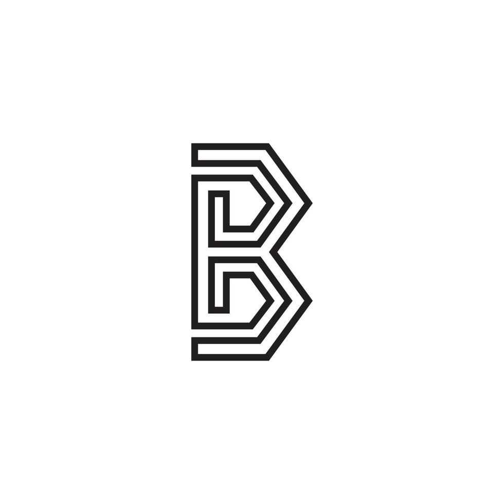 Letter B line art minimalist monogram unique logo design vector