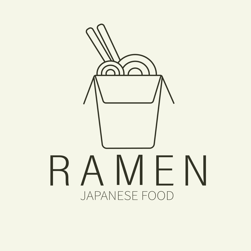 Ramen simple logo design. With illustration of ramen cup. Good for corporate related restaurants vector