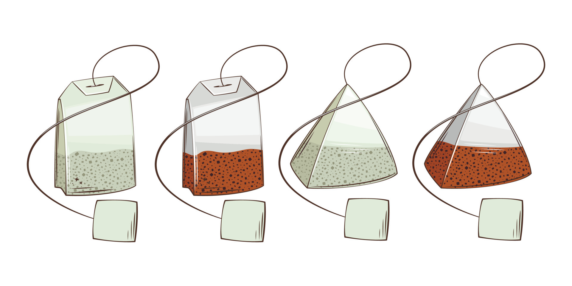Tea Bags Illustration Set 21814974 Vector Art at Vecteezy
