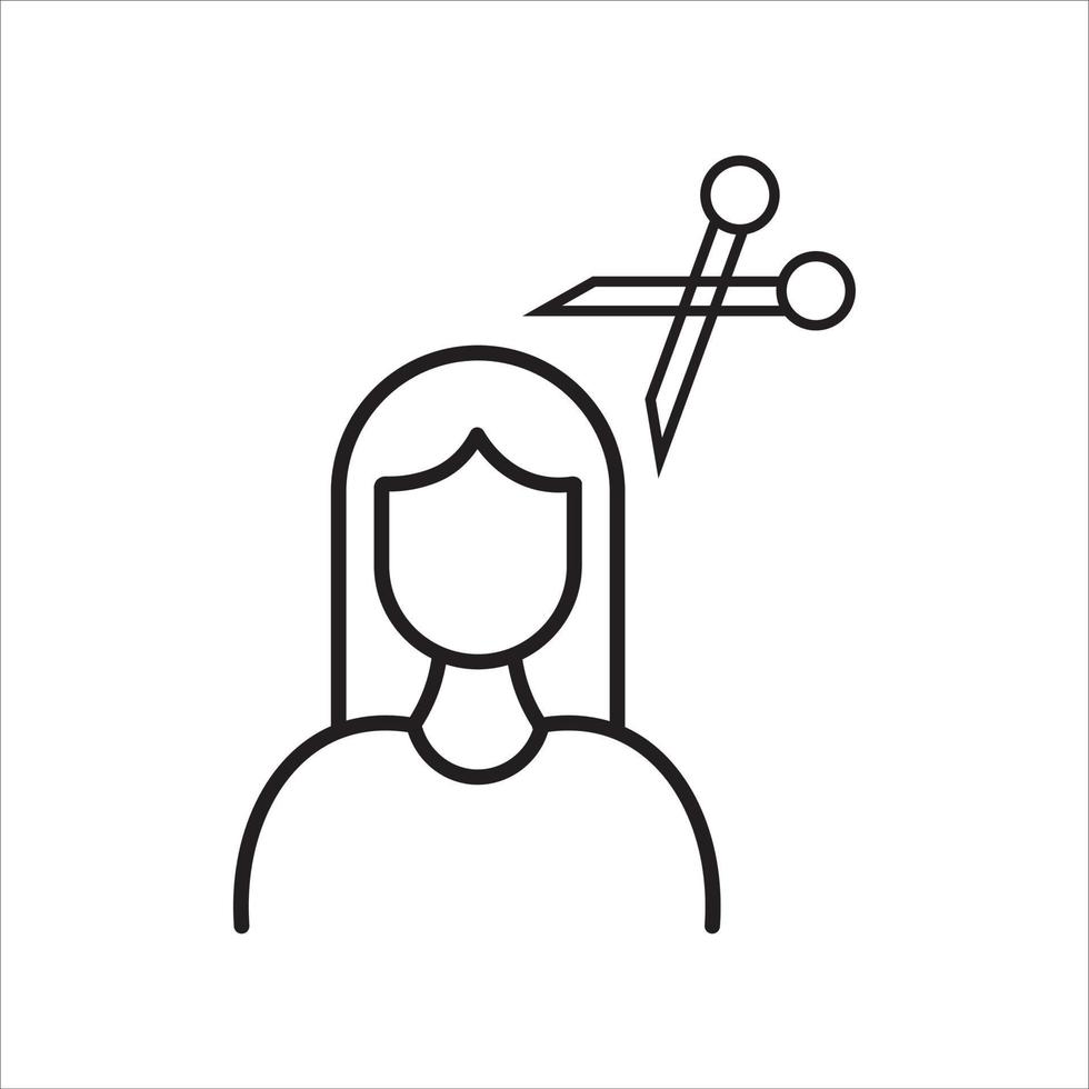 Corte de pelo icono, vector, ilustración, símbolo vector