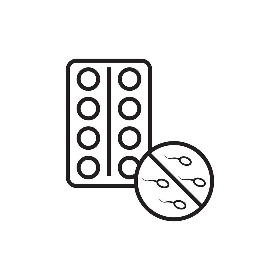 birth control pills icon, vector, illustration, symbol vector