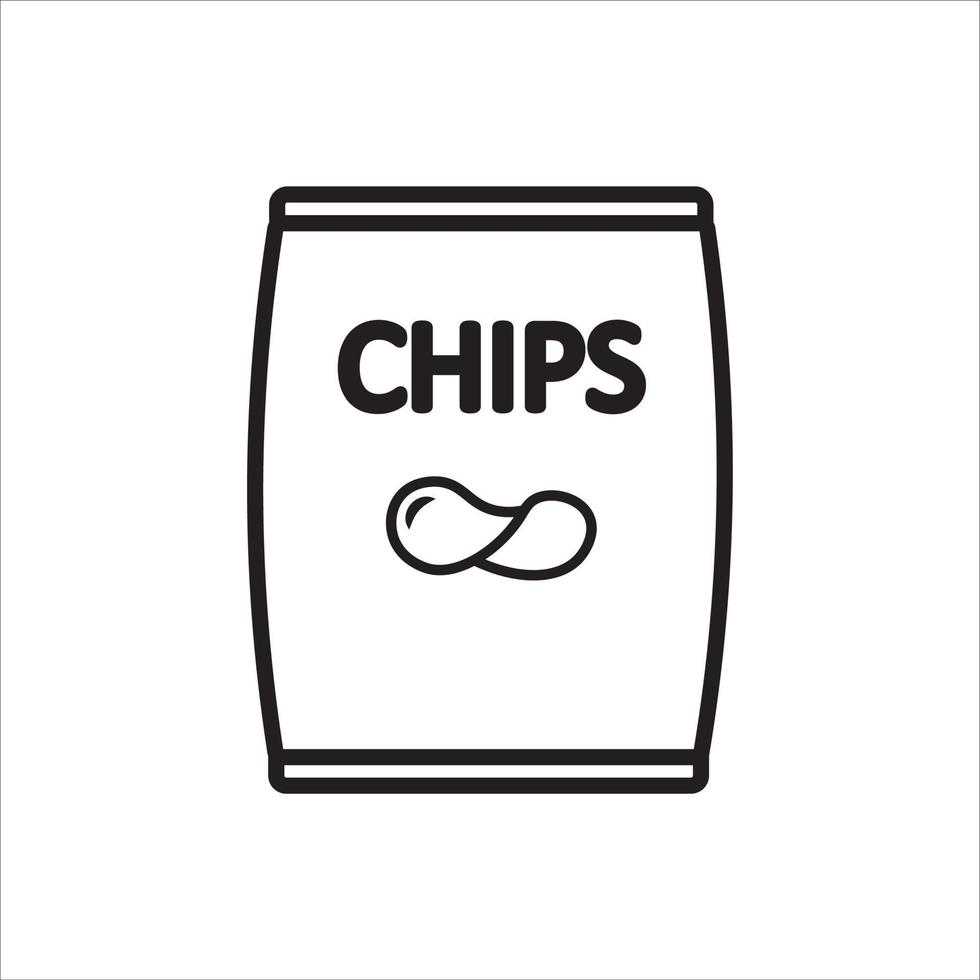 paquete de papas fritas icono vector ilustración símbolo