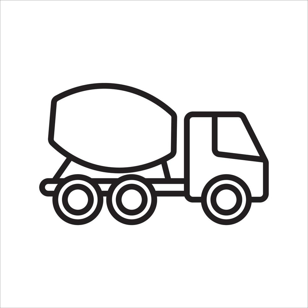 Concrete mixer truck icon vector illustration symbol