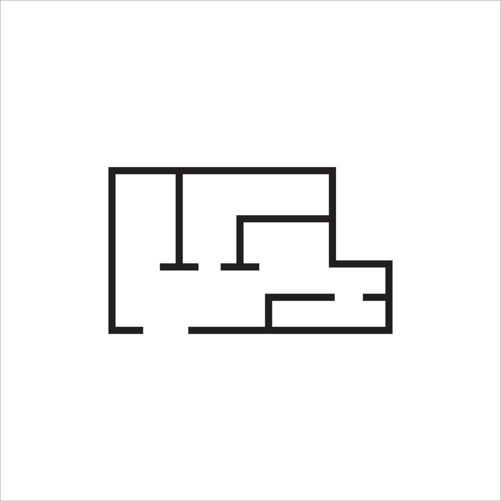piso plan icono vector ilustración símbolo
