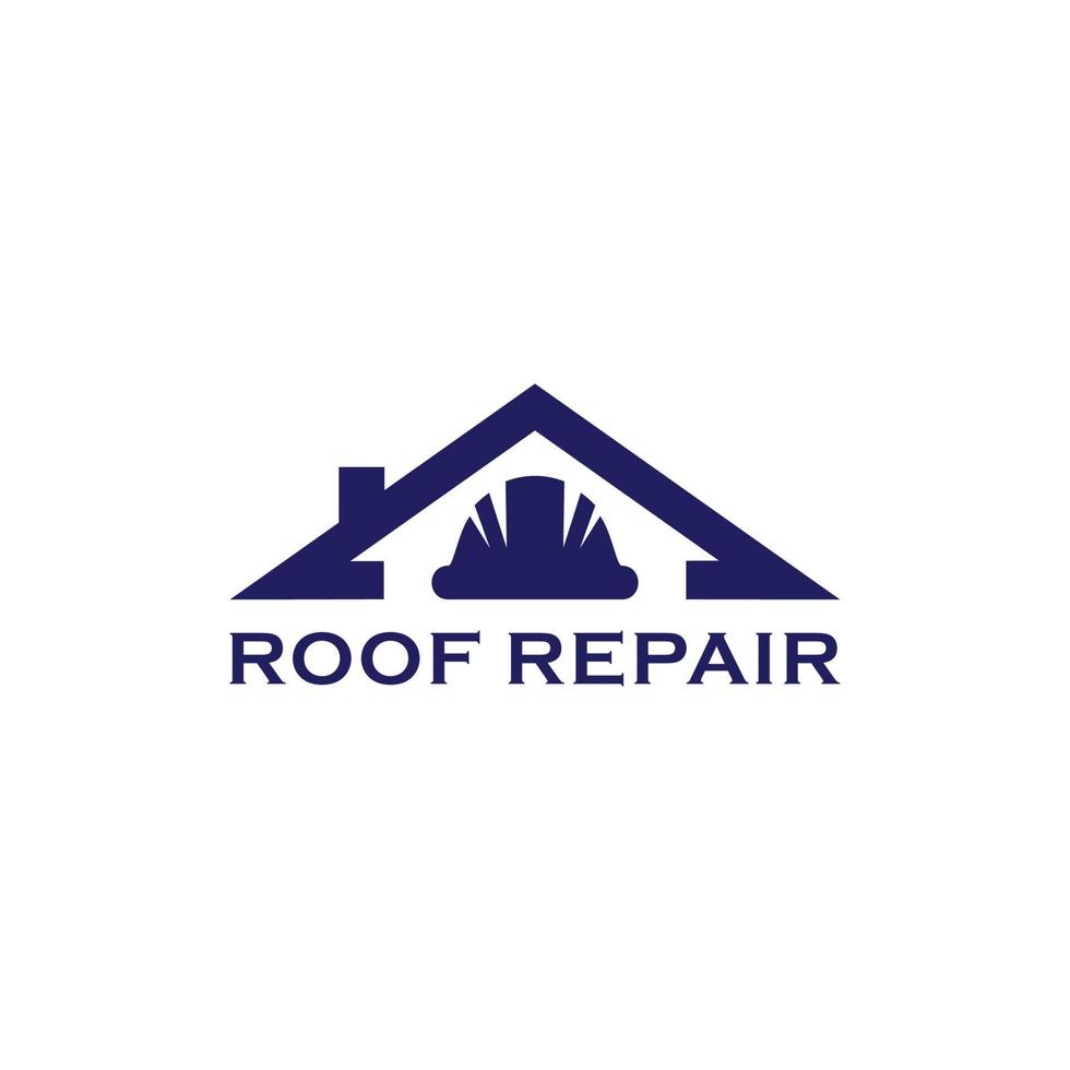 roof repair flat design logo vector