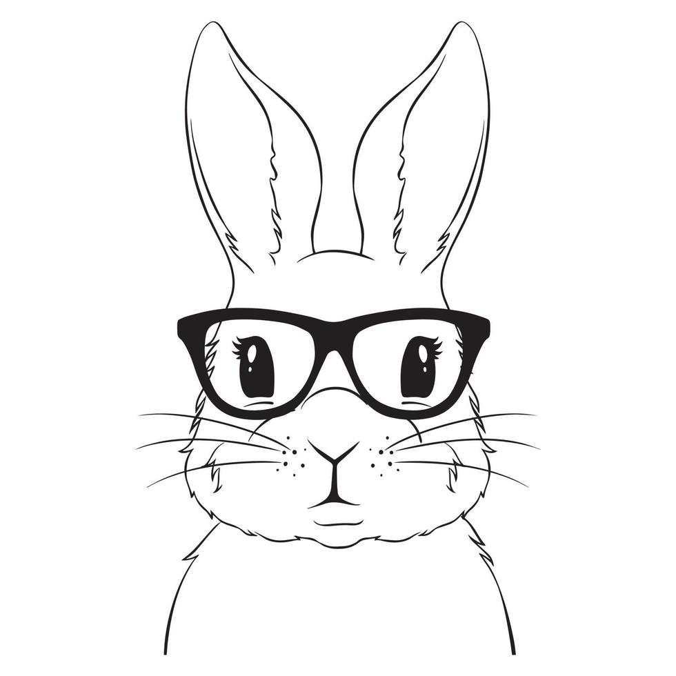 Bunny Glasses SVG Cut File,Easter SVG,Easter Bunny svg,Rabbit svg Cut File,Happy Easter SVG,Bunny Face svg,Black Bunny Face vector