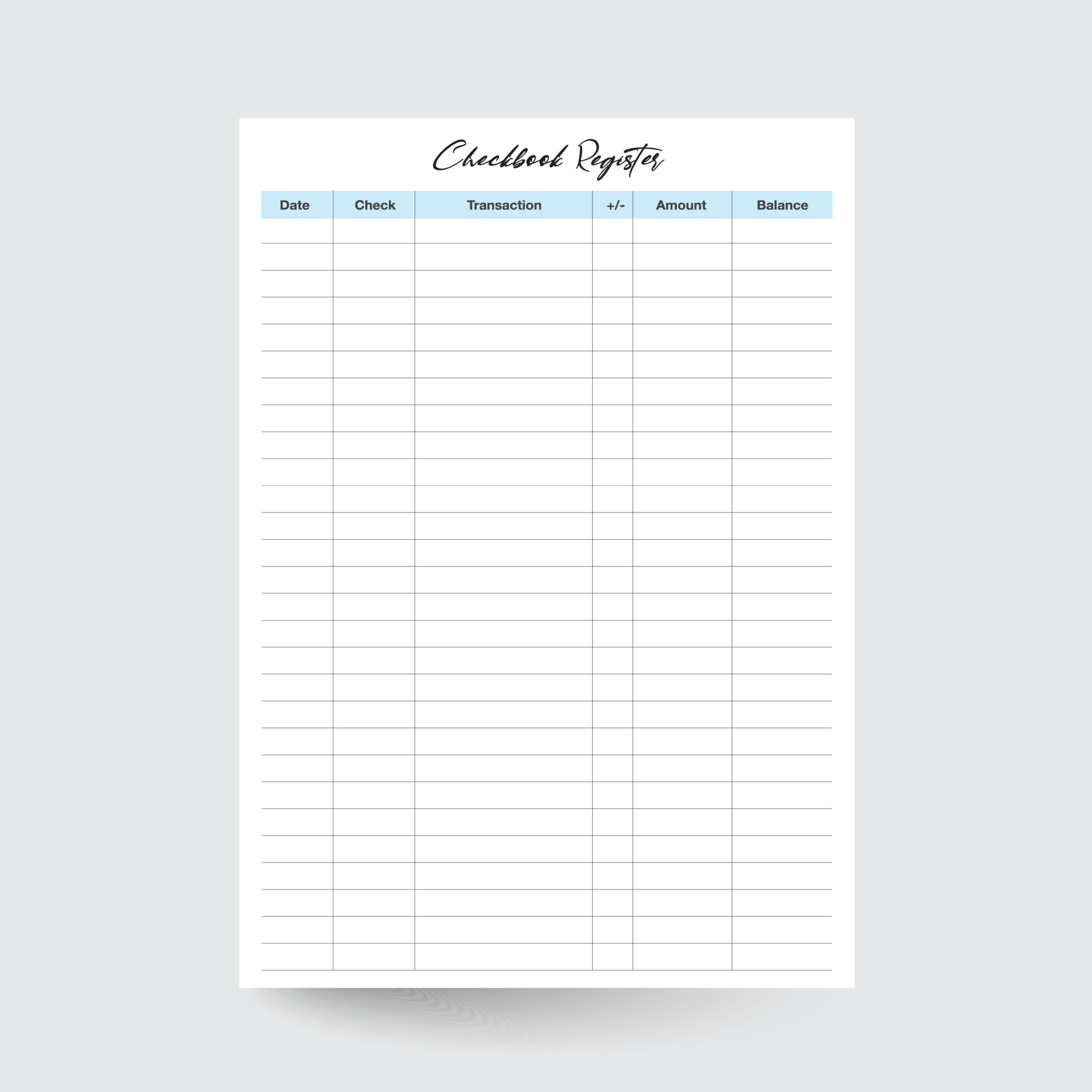 Printable Checkbook Register Checkbook Tracker Check Register Printable Checkbook Register Checkbook Tracker Check Register