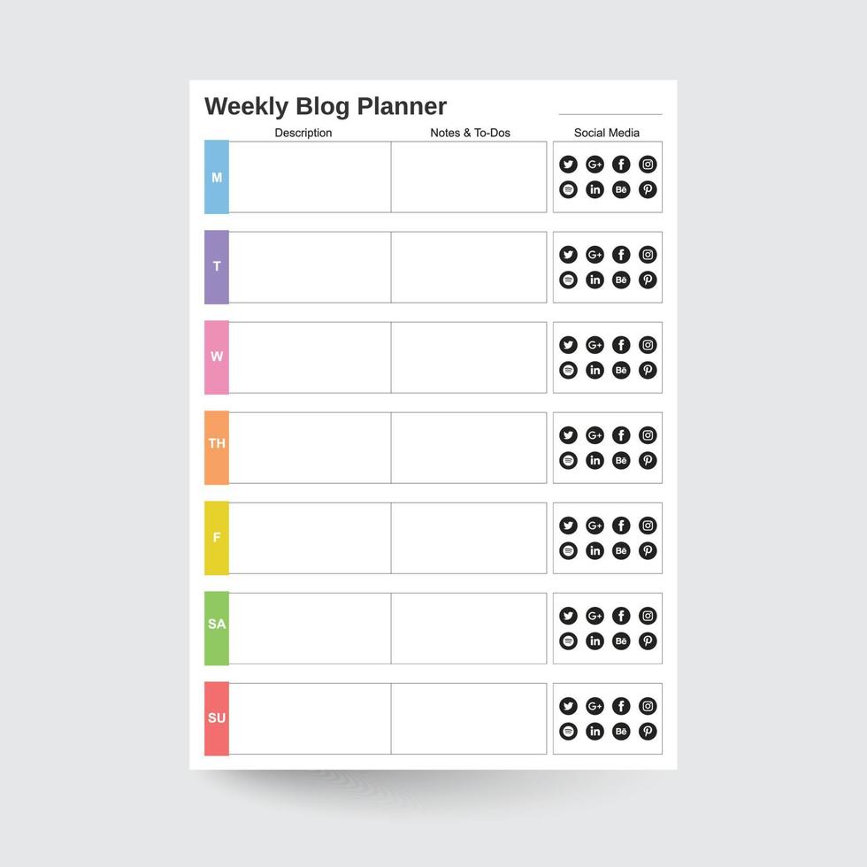 Weekly Blog Planner,Blogging Planner,Content Planner,Blog Post Planner,Digital Blog Planner,Goal Planner, Goodnotes Planner vector