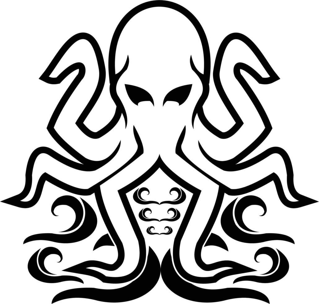 kraken silueta logo vector