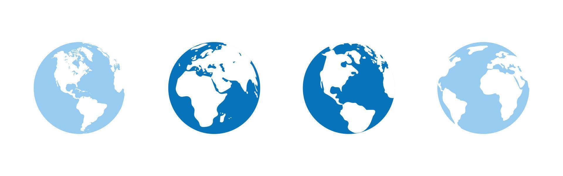 globo, planeta tierra con contornos de continentes continentes norte America, sur America, África, eurasia, Europa. geográfico objetos, iconos, logos para diseño, decoración. vector ilustración