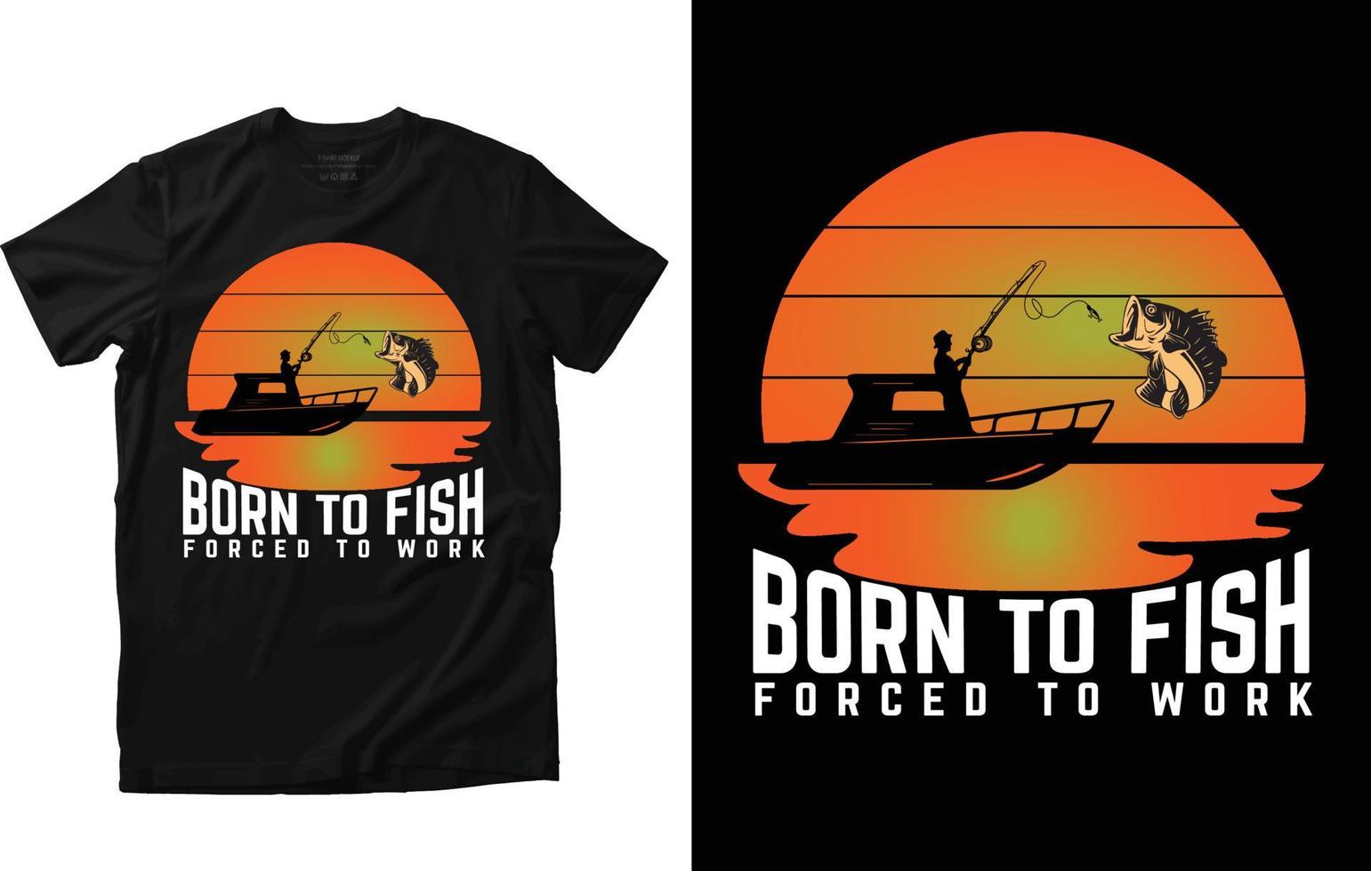 diseño de camiseta de pesca vector