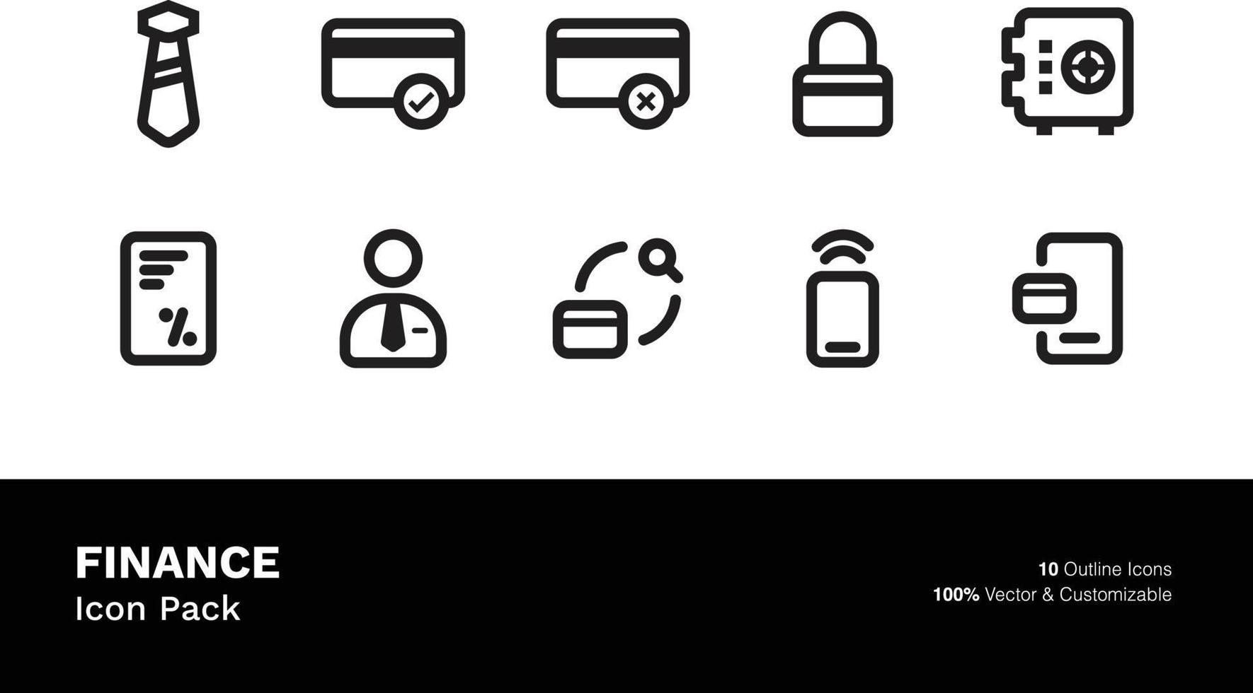 Vector collection of icons for Finance - Editable Stroke