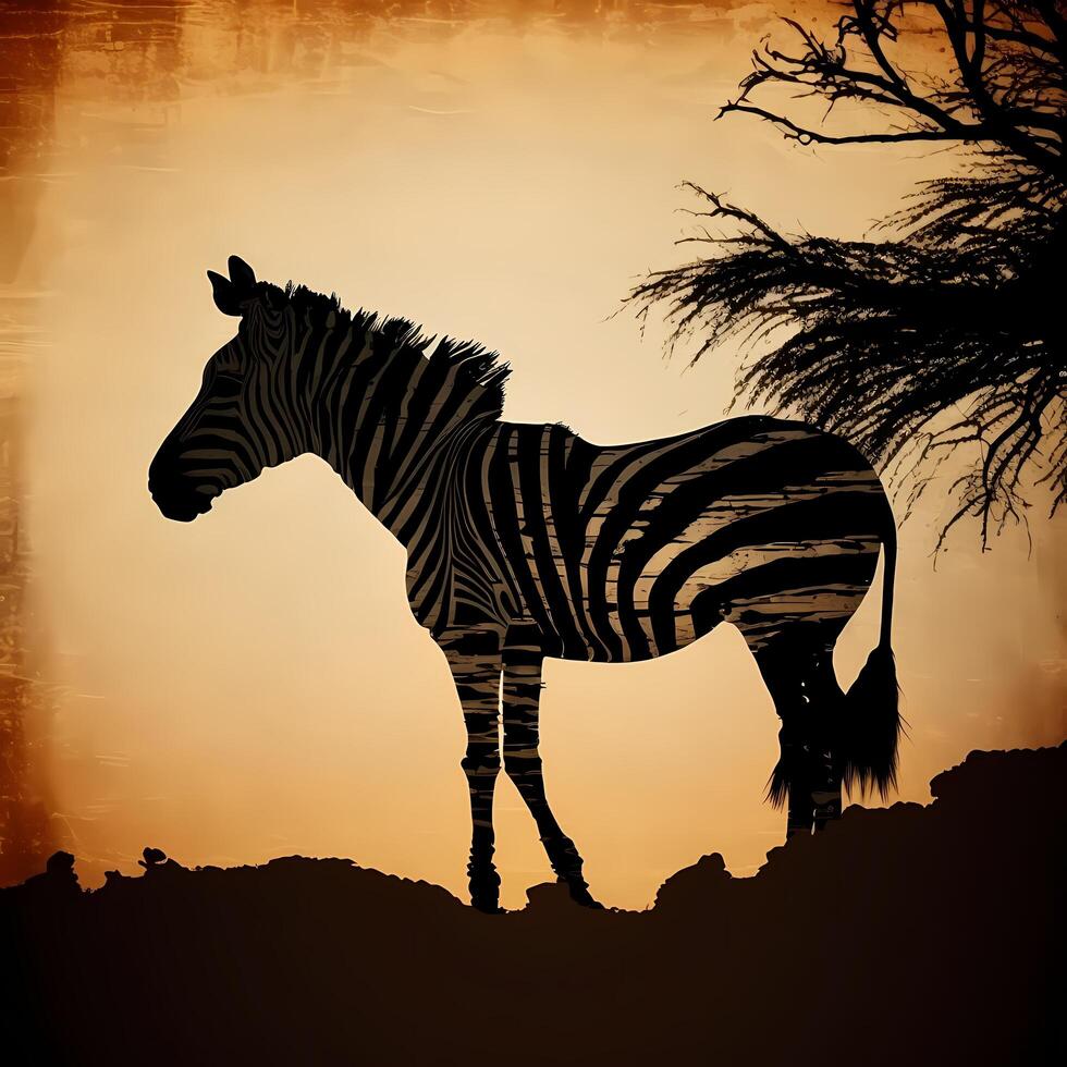 zebra silhouette AI Generated photo