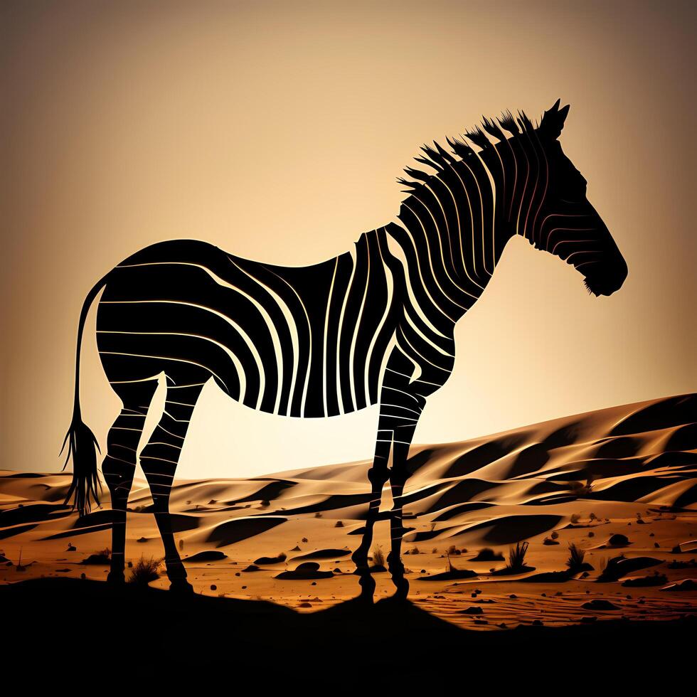 zebra silhouette AI Generated photo