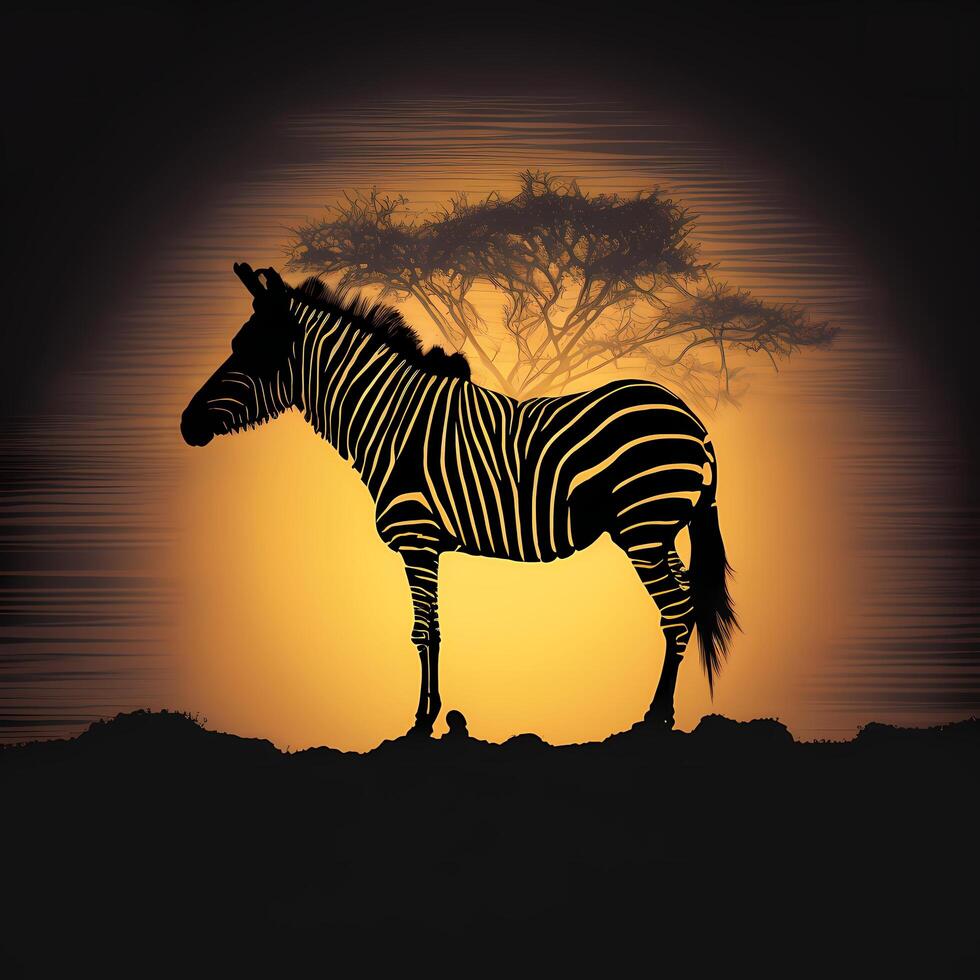 zebra silhouette aesthetic photo