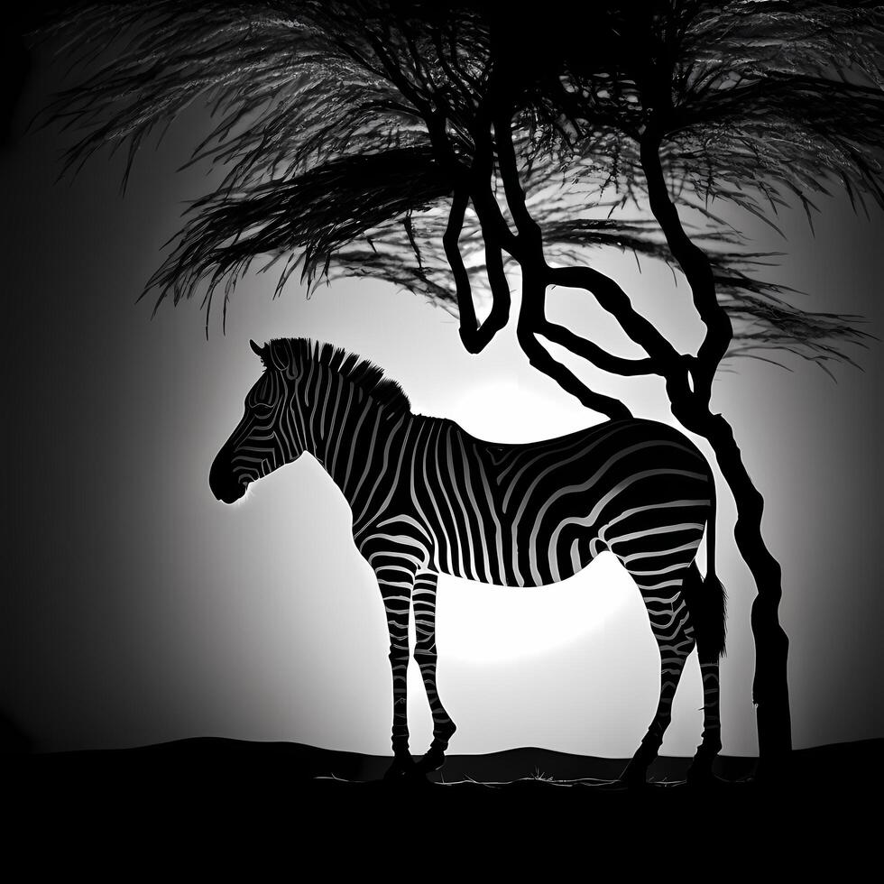 zebra silhouette aesthetic photo
