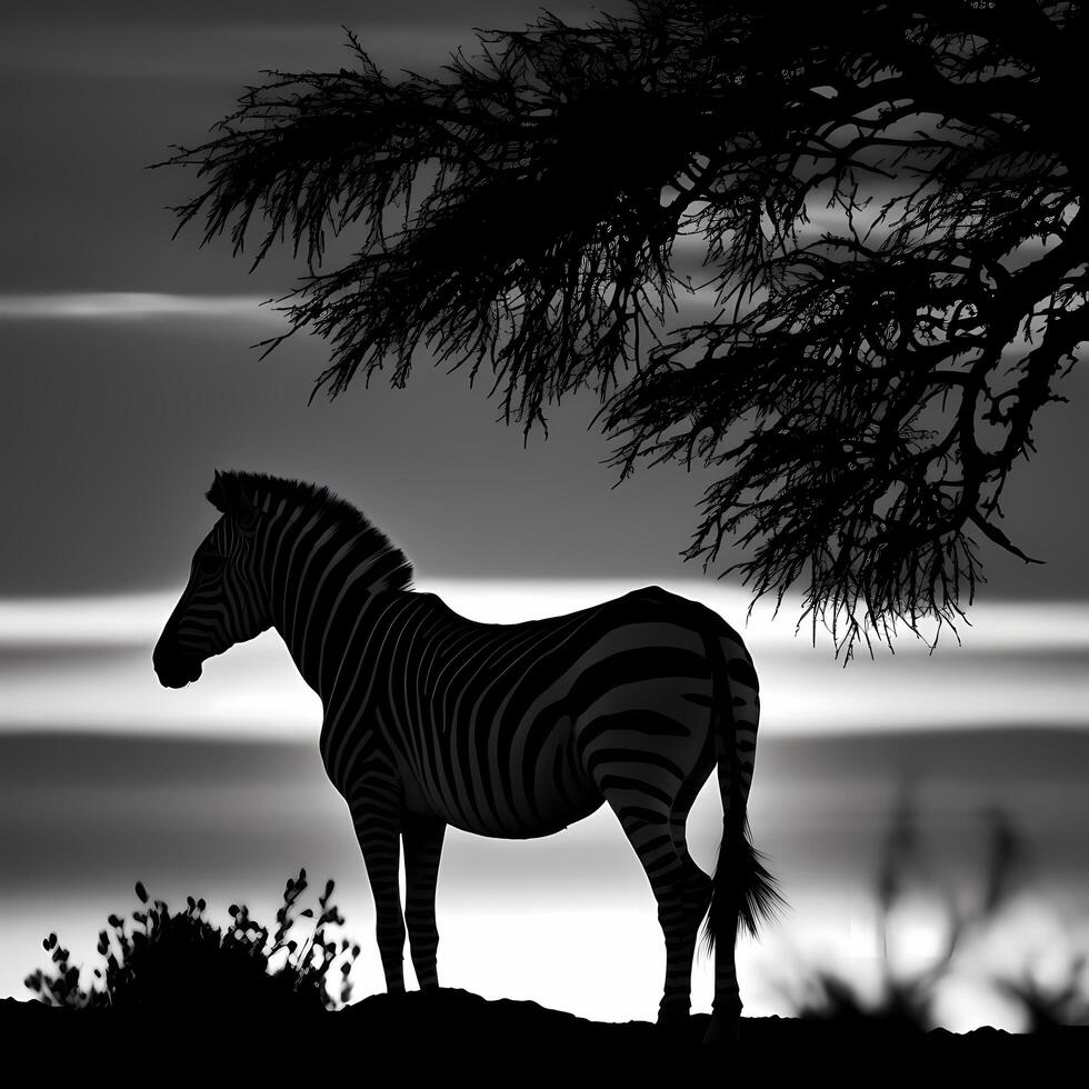 zebra silhouette AI Generated photo