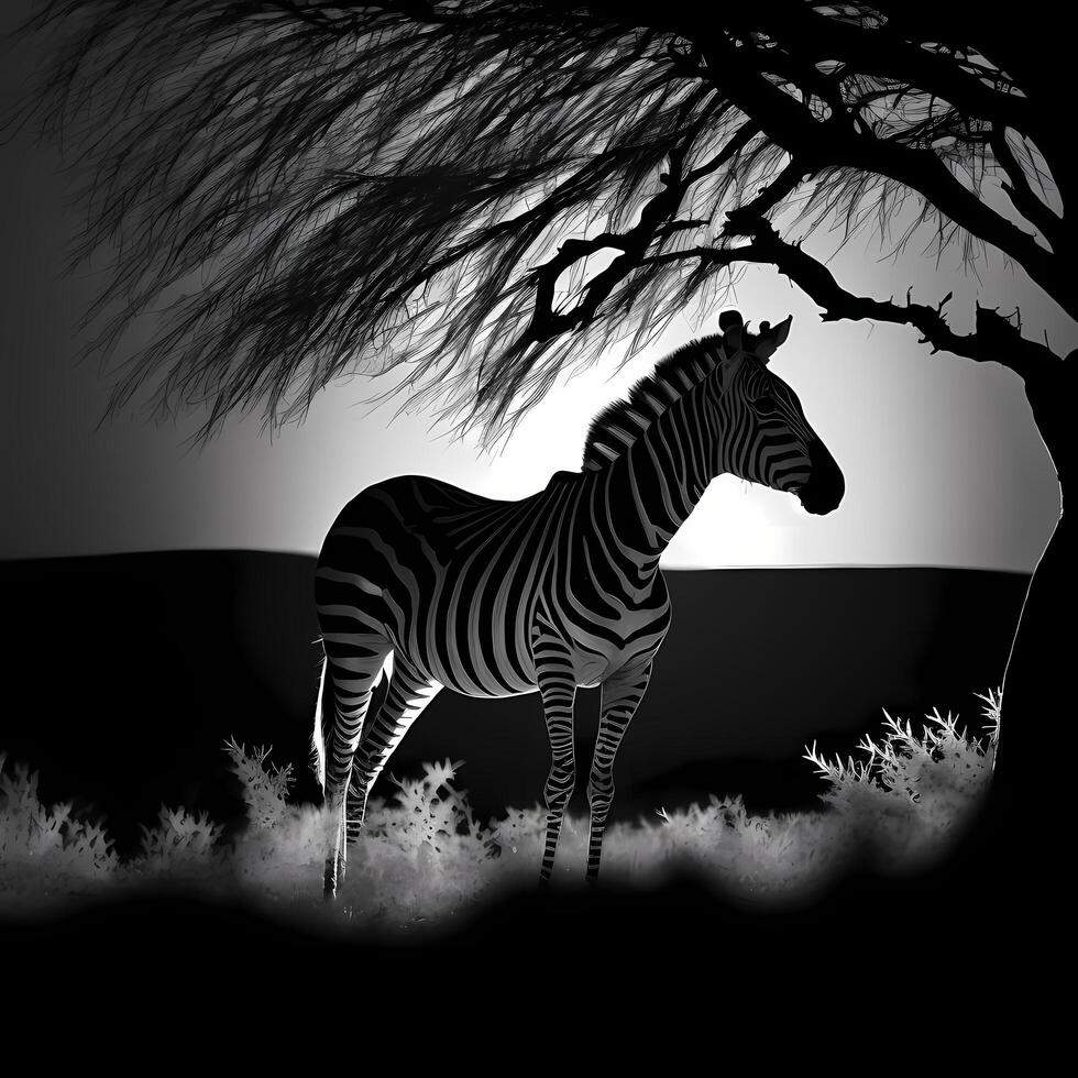 zebra silhouette AI Generated photo