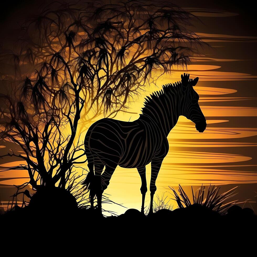 zebra silhouette aesthetic photo