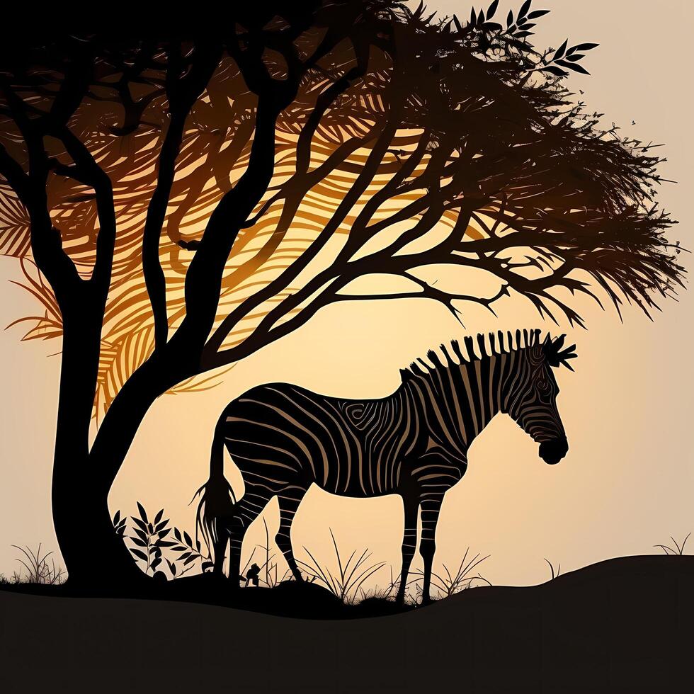 zebra silhouette aesthetic photo