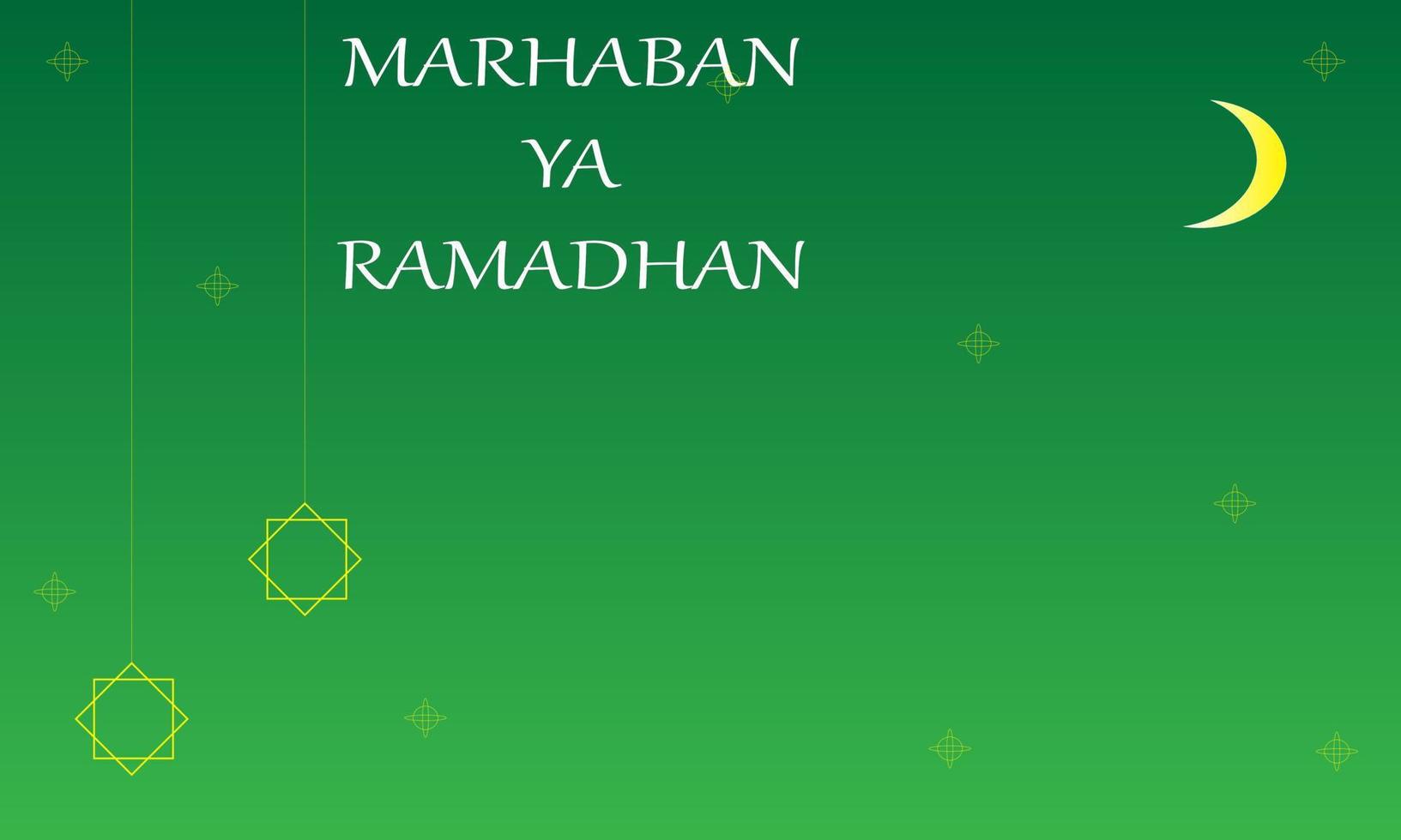 ramadan greeting card with copy space and green background vector