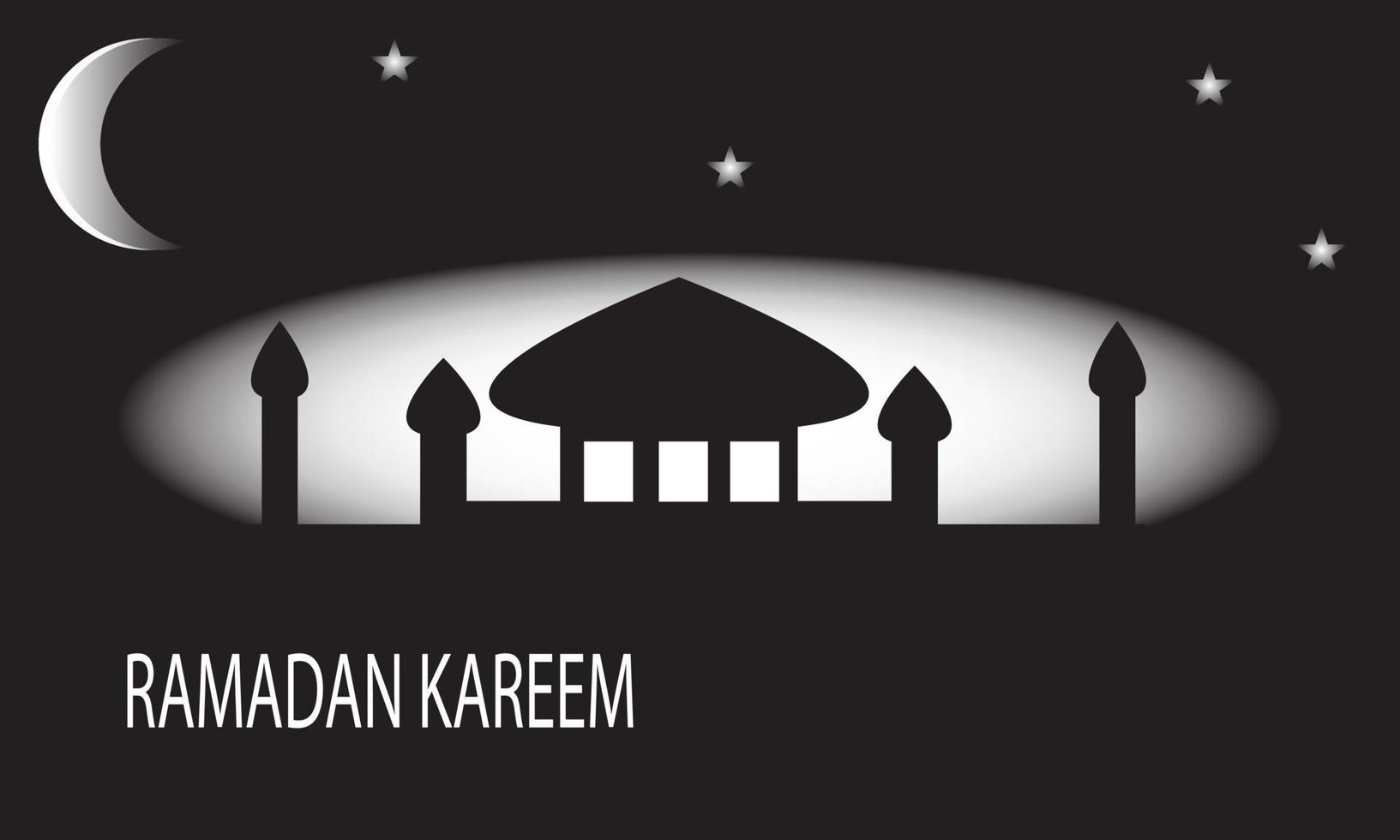 Ramadan greeting on black and white background vector