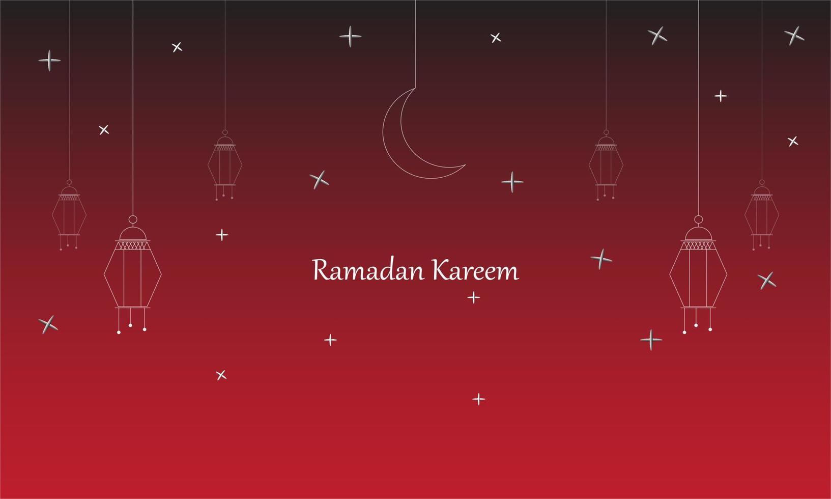 Happy Ramadan greetings on a red background vector